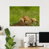 Prairie Dog Family on Den ポスター (ホームオフィス)