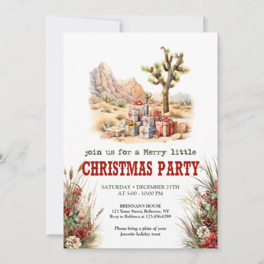 Prairie Ranch Christmas Party Invitation 招待状 (正面)