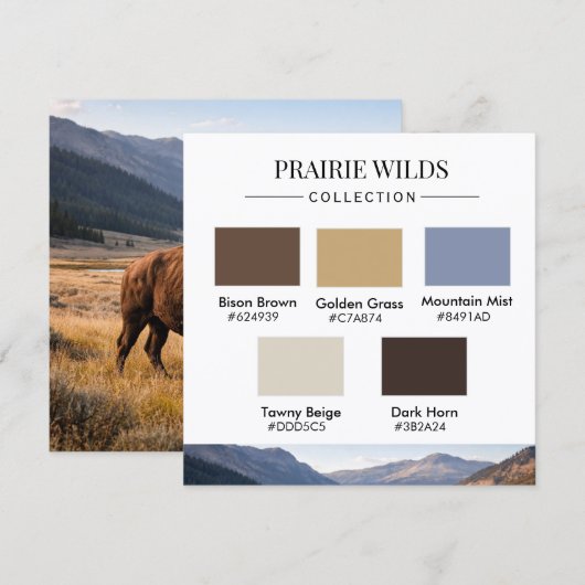 Prairie Wilds Color Palette Card 招待状 (正面/裏面)