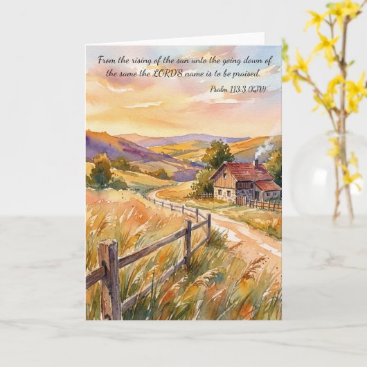 Praise God Always!  Psalm 113:3 カード (黄色い花)