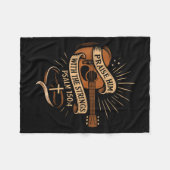 Praise Him With The Strings Jesus Acoustic Guitar  フリースブランケット (正面(横))