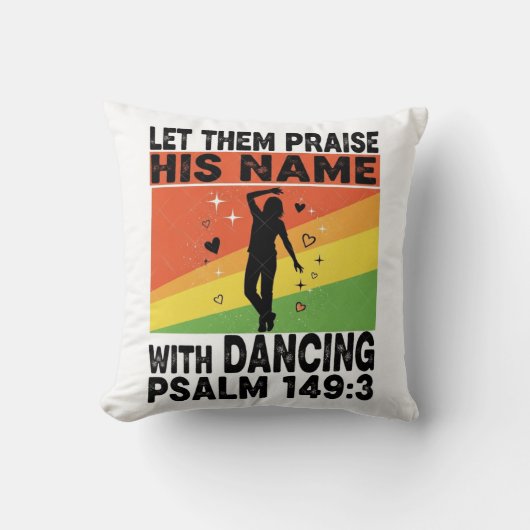 Praise his name dancing design クッション (正面)