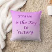 Praise is the Key to victory Throw Pillow クッション (ブランケット)
