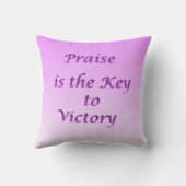 Praise is the Key to victory Throw Pillow クッション (裏面)
