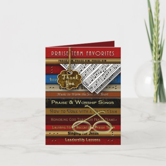 PRAISE TEAM THANK YOU – 音楽ブック、楽譜 サンキューカード (正面)