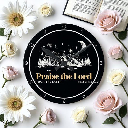 Praise the Lord From The Earth Art ラウンド壁時計