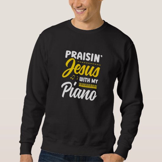 Praisin' Jesus With My Piano Player Christian Beli スウェットシャツ (正面)
