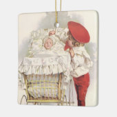 Pramのビクトリアンヴィンテージ、子供、ベビー セラミックオーナメント (左)