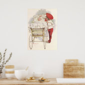 Pramのビクトリアンヴィンテージ、子供、ベビー ポスター (キッチン)