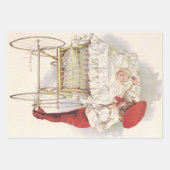 Pramのビクトリアンヴィンテージ、子供、ベビー ラッピングペーパーシート (正面3)