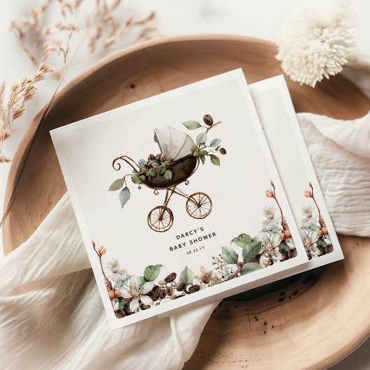 Pram 'Baby is Brewing' Coffee Baby Shower スタンダードカクテルナプキン