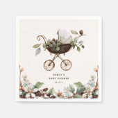 Pram 'Baby is Brewing' Coffee Baby Shower スタンダードカクテルナプキン (正面)