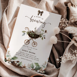 Pram 'Baby is Brewing' Coffee Baby Shower 招待状