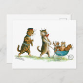 Pram Louis Wainの猫 ポストカード (正面/裏面)