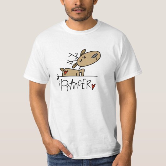 PrancerのトナカイのクリスマスのTシャツおよびギフト Tシャツ (正面)