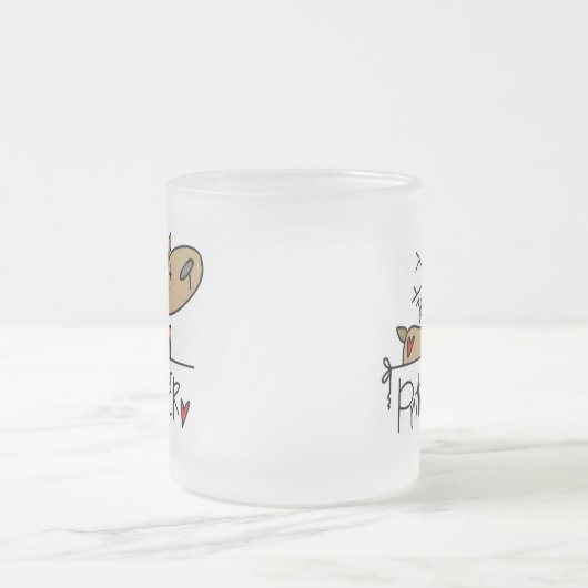 PrancerのトナカイのTシャツおよびギフト フロストグラスマグカップ (中央)