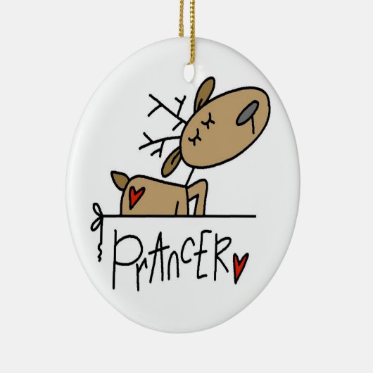Prancerトナカイのクリスマスの記念品のオーナメント セラミックオーナメント (右)