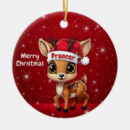 Prancer Baby Deer, Fawn, Doe, Reindeer🦌 🎄 セラミックオーナメント