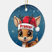 Prancer Baby Deer, Fawn, Doe, Reindeer 🦌🎄 セラミックオーナメント (左)