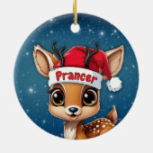 Prancer Baby Deer, Fawn, Doe, Reindeer 🦌🎄 セラミックオーナメント (裏面)