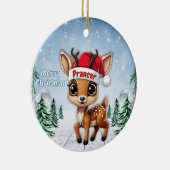 Prancer Baby Deer, Fawn, Doe, Reindeer 🦌🎄 セラミックオーナメント (右)