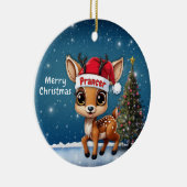 Prancer Baby Deer, Fawn, Doe, Reindeer🦌 🎄 セラミックオーナメント (右)