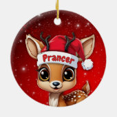 Prancer Baby Deer, Fawn, Doe, Reindeer🦌 🎄 セラミックオーナメント (裏面)