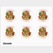 PRANCER REINDEER LARGE ROUND STICKERS ラウンドシール (シート)