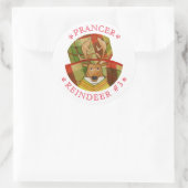 PRANCER REINDEER LARGE ROUND STICKERS ラウンドシール (バッグ)