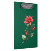 Prancheta Natal verde e flores vermelhas クリップボード (右)
