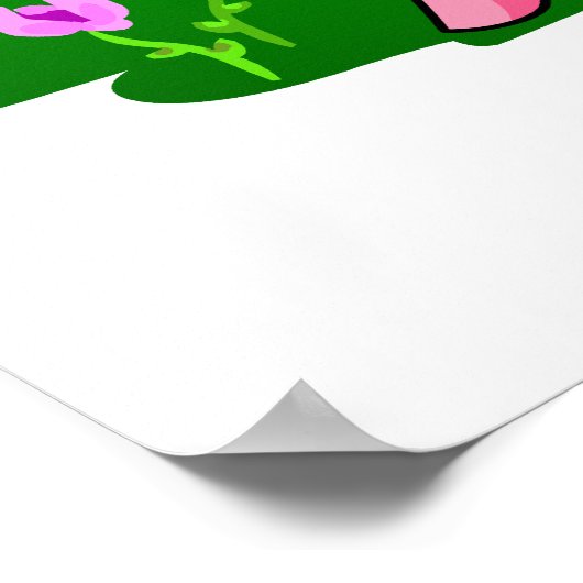 Prancing pink Aisha through flowers ポスター (角)