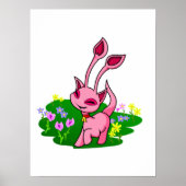 Prancing pink Aisha through flowers ポスター (正面)