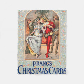 Prangのクリスマスカード（1886年頃） フリースブランケット