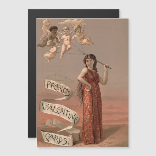 Prang's Valentine Cards AD, Woman & Cherubs (正面/裏面)