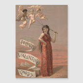 Prang's Valentine Cards AD, Woman & Cherubs (正面)