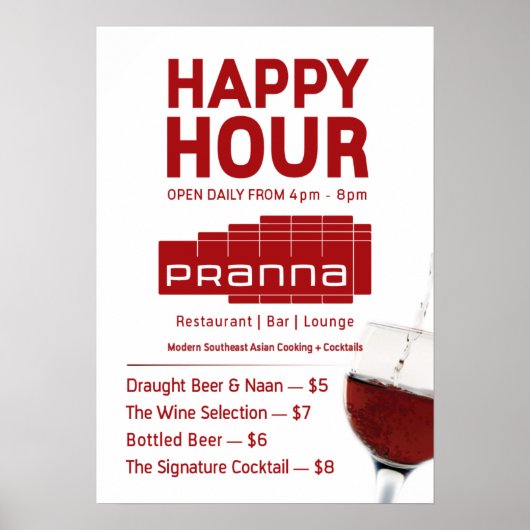 Pranna Happy Hour Poster Lighter Red Jul-23 ポスター (正面)