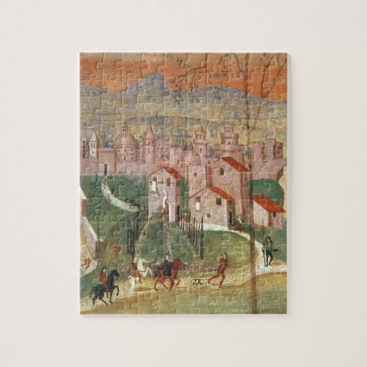 Prato (フレスコ画)の町 ジグソーパズル (縦)