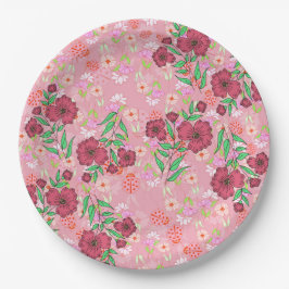 Prato de Papel Flores e joaninhas ペーパープレート