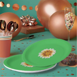 Prato de Papel Verde Flor Minimalista Joaninha ペーパープレート