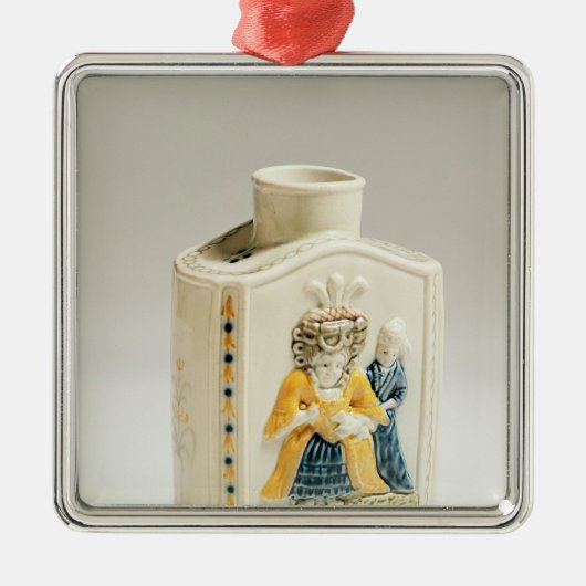 Prattwareの茶筒 メタルオーナメント (正面)