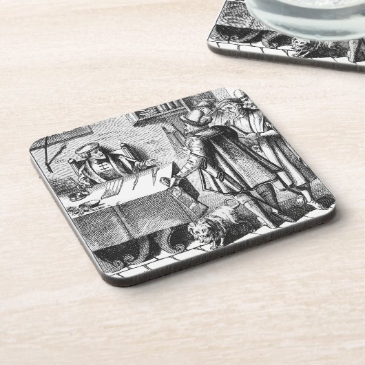 「Praxisの木版画の後の税の受信機、 コースター (左側)