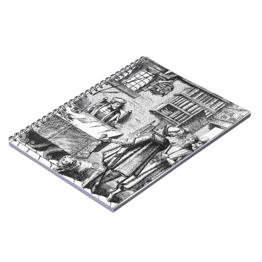 「Praxisの木版画の後の税の受信機、 ノートブック (左側)