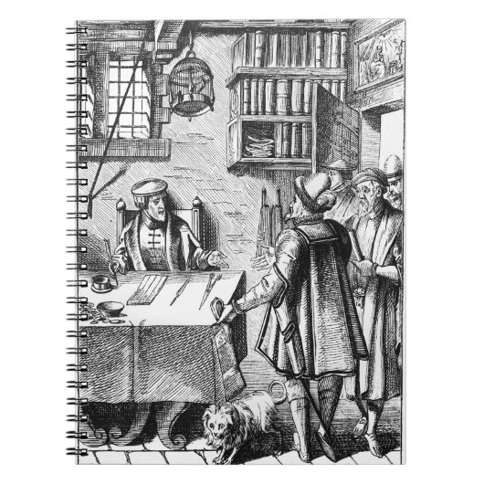 「Praxisの木版画の後の税の受信機、 ノートブック (正面)