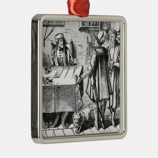 「Praxisの木版画の後の税の受信機、 メタルオーナメント (右)