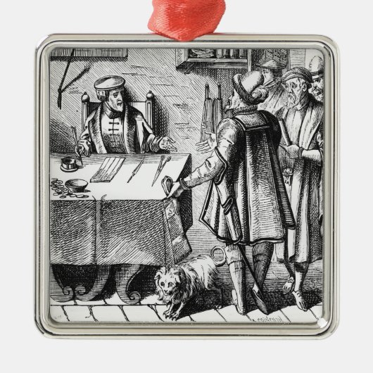 「Praxisの木版画の後の税の受信機、 メタルオーナメント (正面)