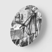 「Praxisの木版画の後の税の受信機、 ラウンド壁時計 (傾斜)