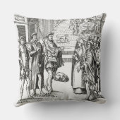 「Praxis Rerの木版画の後の町内の触れ役による販売、 クッション (裏面)