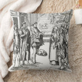 「Praxis Rerの木版画の後の町内の触れ役による販売、 クッション (ブランケット)