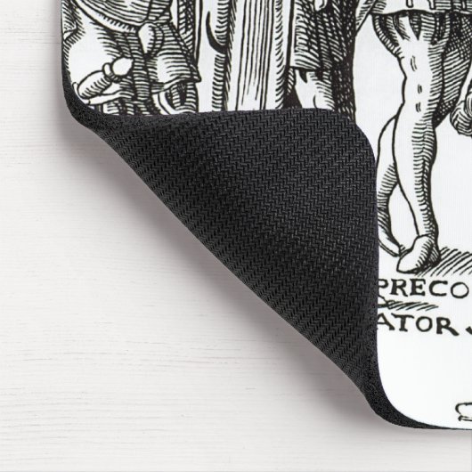 「Praxis Rerの木版画の後の町内の触れ役による販売、 マウスパッド (コーナー)