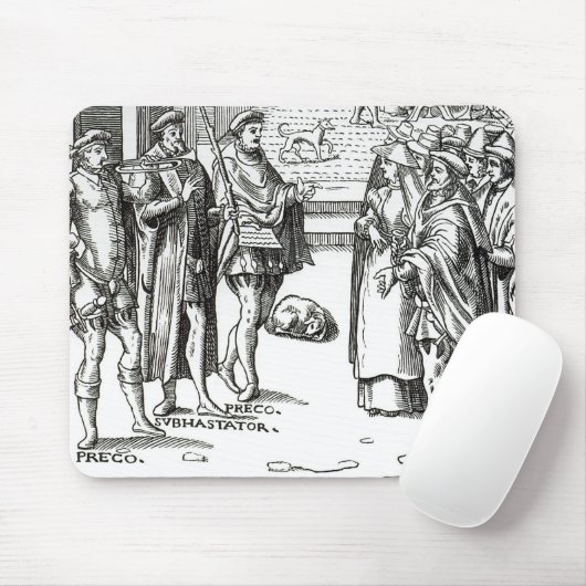 「Praxis Rerの木版画の後の町内の触れ役による販売、 マウスパッド (マウス)